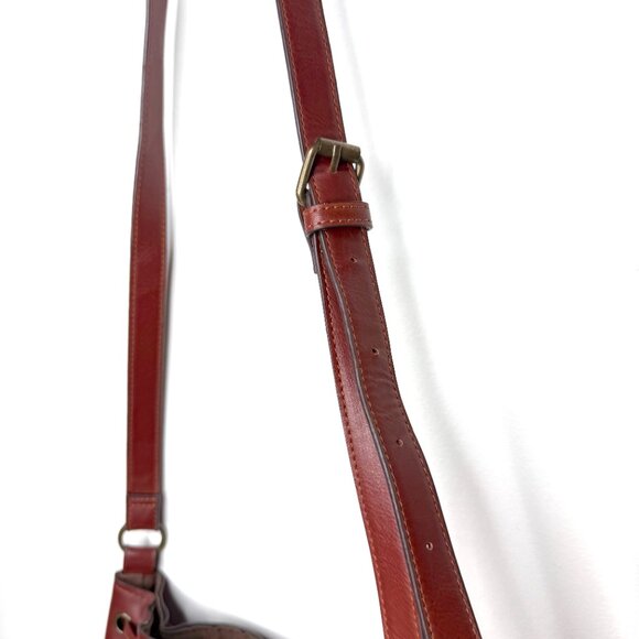 Lucky Brand Kenya Straw Leather Trim Boho Festival Crossbody Bucket Bag Brown - Picture 2 of 5